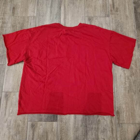 Judith March Short Sleeve Sweater Size S Cut Off Raw Hem Sequin Tomball Texas - Picture 6 of 9